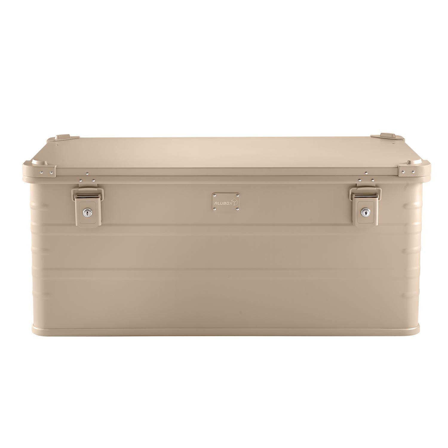 ALUBOX Aufbewahrungsbox leichte Alukiste 141 Liter (90 x 50 x 40), umlaufende Gummidichtung - kratzfest pulverbeschichtet