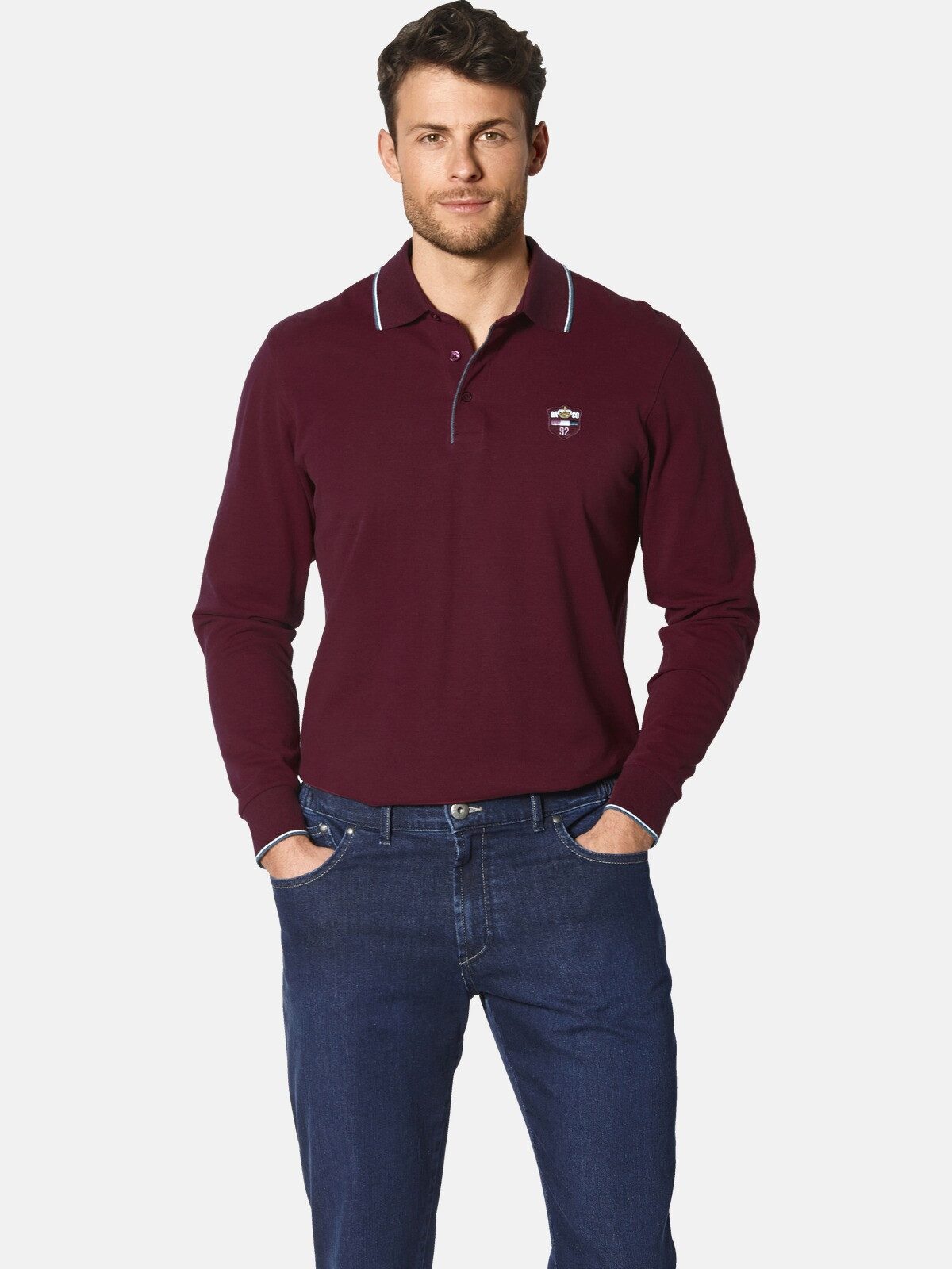 Babista Langarm-Poloshirt MILANVETZO hochwertige Piqué-Baumwolle günstig online kaufen