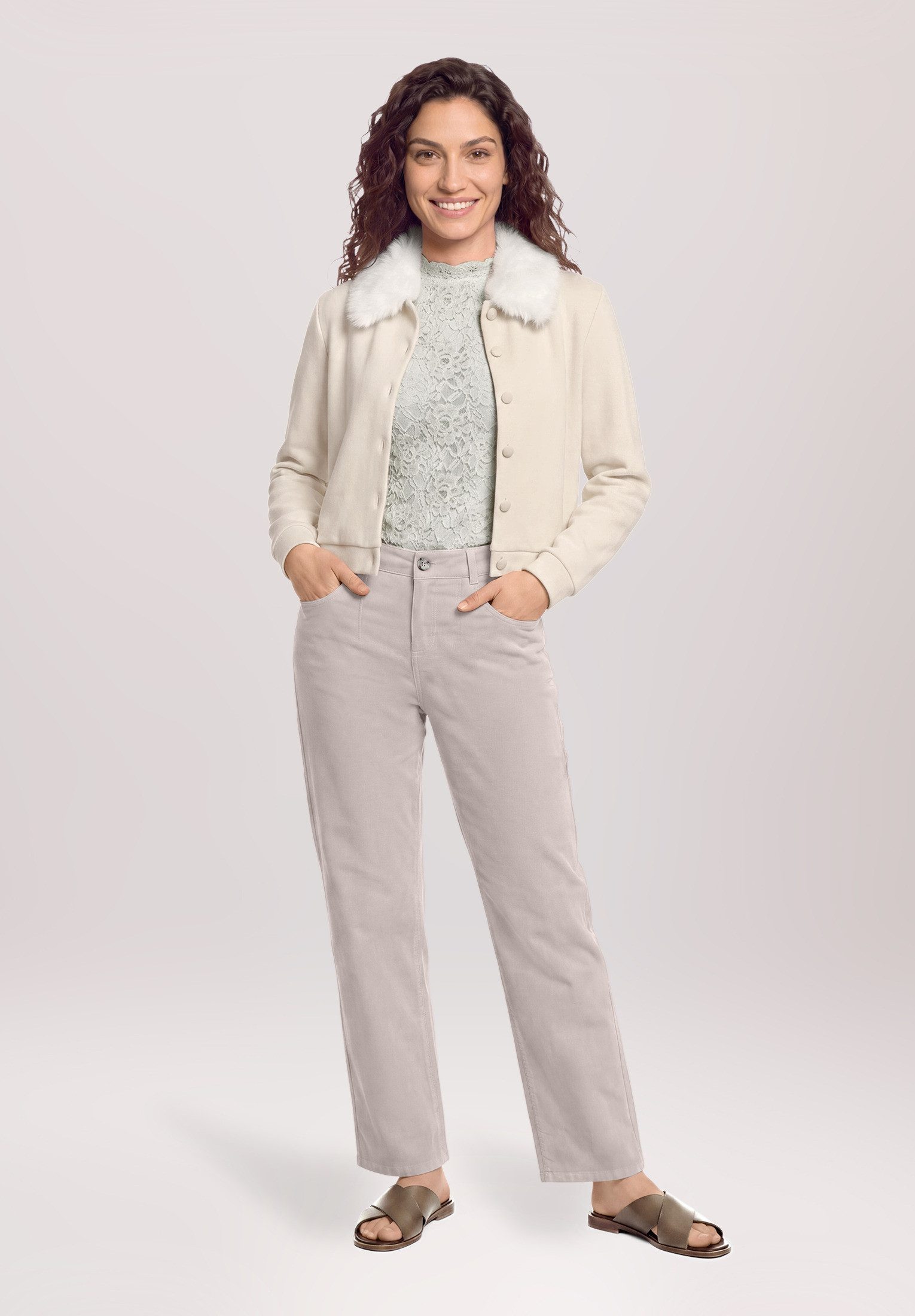 Cartoon Slim-fit-Jeans Damen mit Struktur