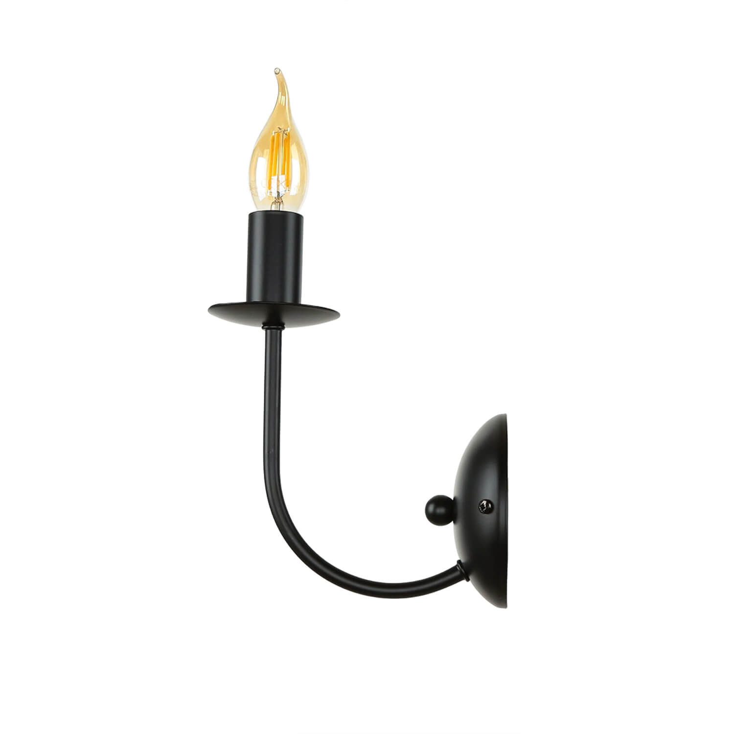 Licht-Erlebnisse Wandleuchte GLOBE, ohne Leuchtmittel, Schwarze Wandlampe Landhaus Design E14 Rustikal Flur