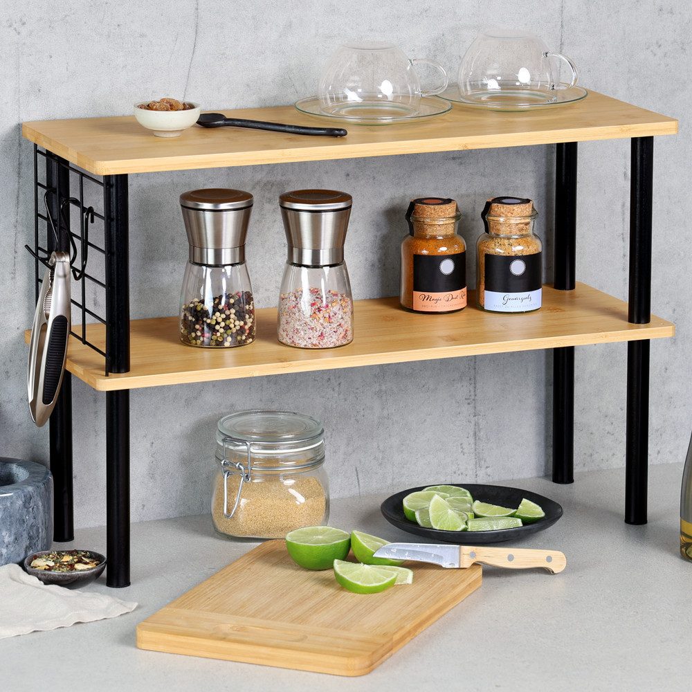 KESPER® Küchenregal Regal aus Bambus, 1-tlg., mit Drahtgitter zum Aufhängen günstig online kaufen