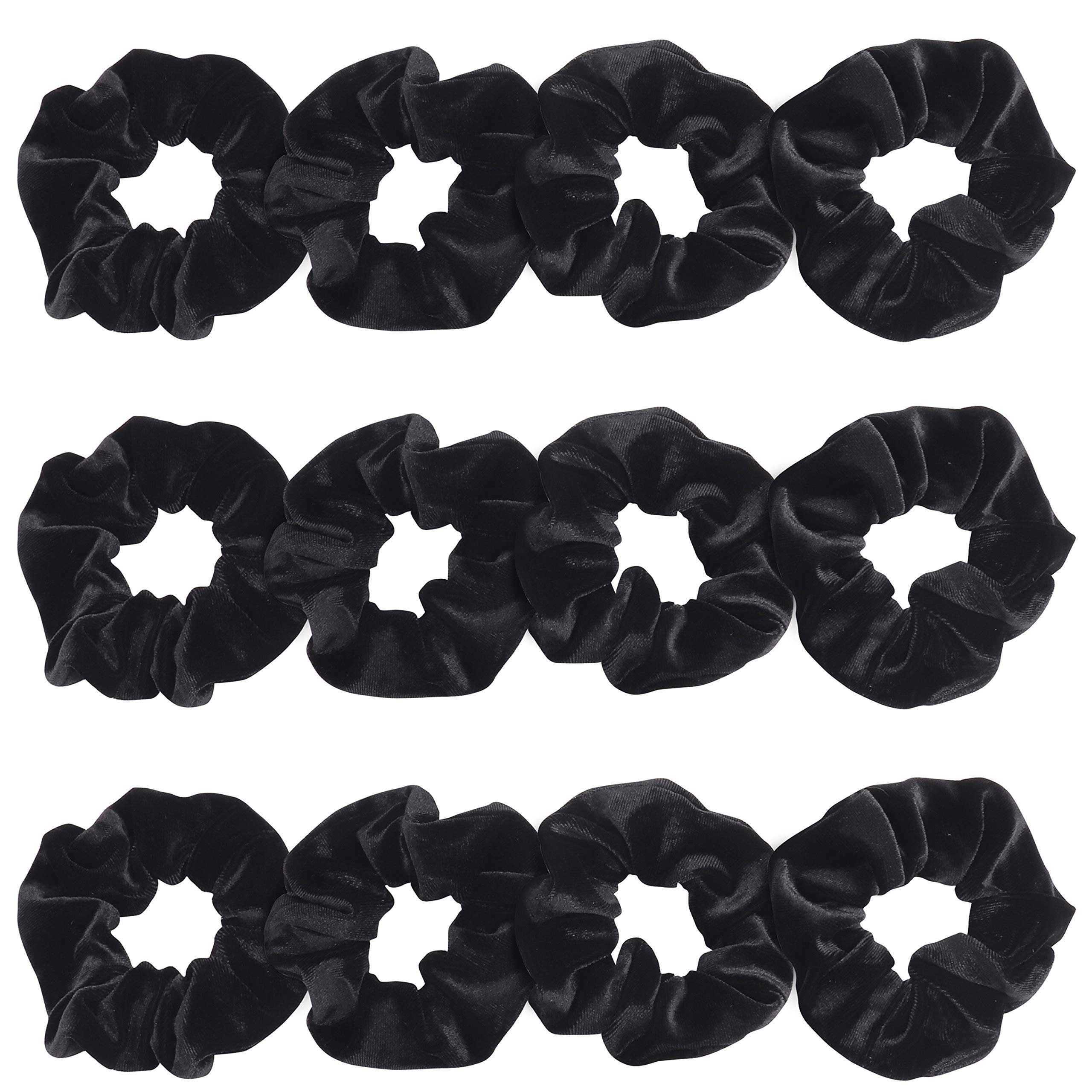 Belle Vous Haarband Schwarze Samt Haarbänder (12er-Pack) für Damen, 1-tlg., Black Velvet Hairbands (12-Pack) for Women