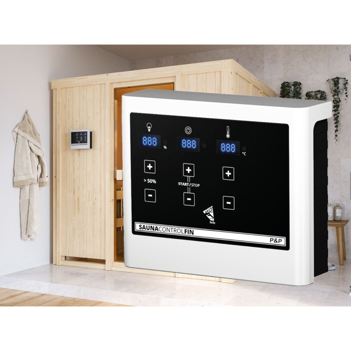 Karibu Sauna-Steuergerät KARIBU Steuergerät Easy finnisch Plug & Play, finnisch, (1-St), Plug & Play