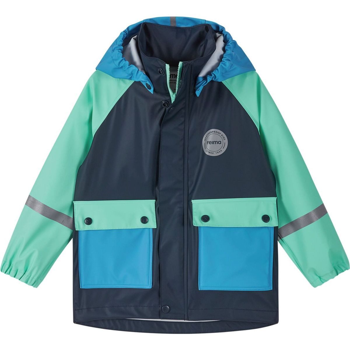 reima Funktionsparka Raincoat, Suihku Wasserdichter Regenmantel mit versiegelten Nähten und reflektierenden