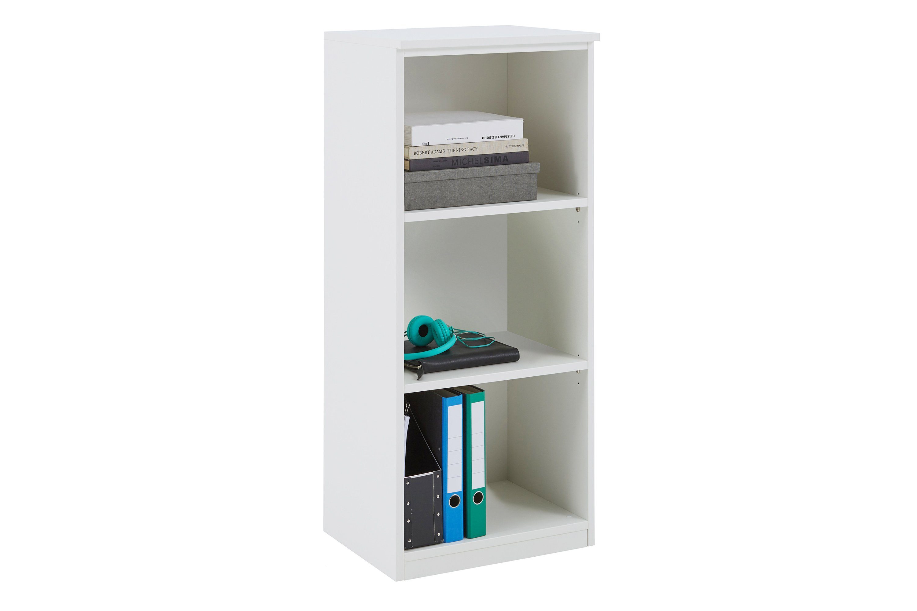 boho office® Regal be.smart, 40 cm breit in weiß mit 2 höhenverstellbaren Einlegeböden