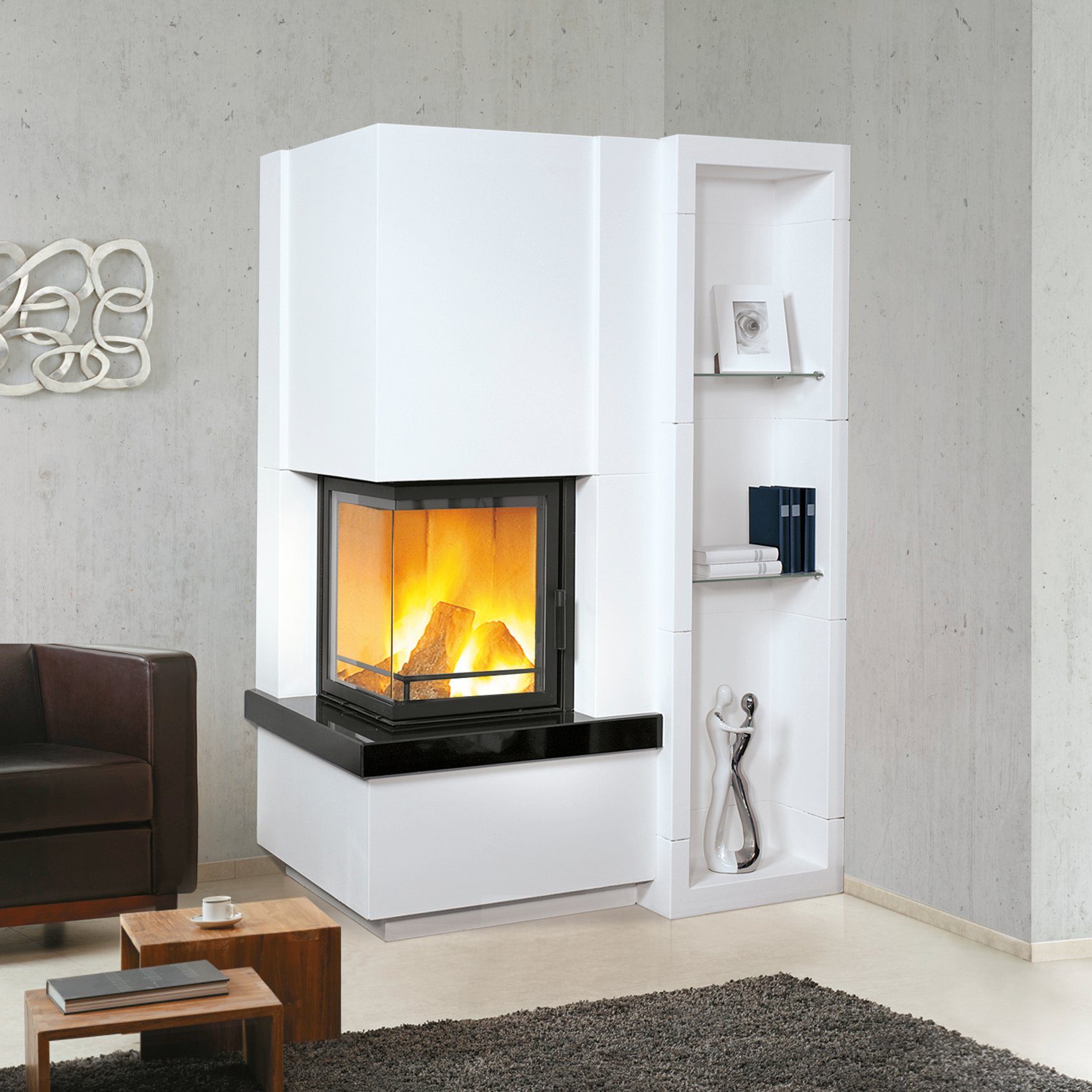 HARK Kaminbausätze »Easy 500«, 5 kW, Zeitbrand, 500/57K mit Regal