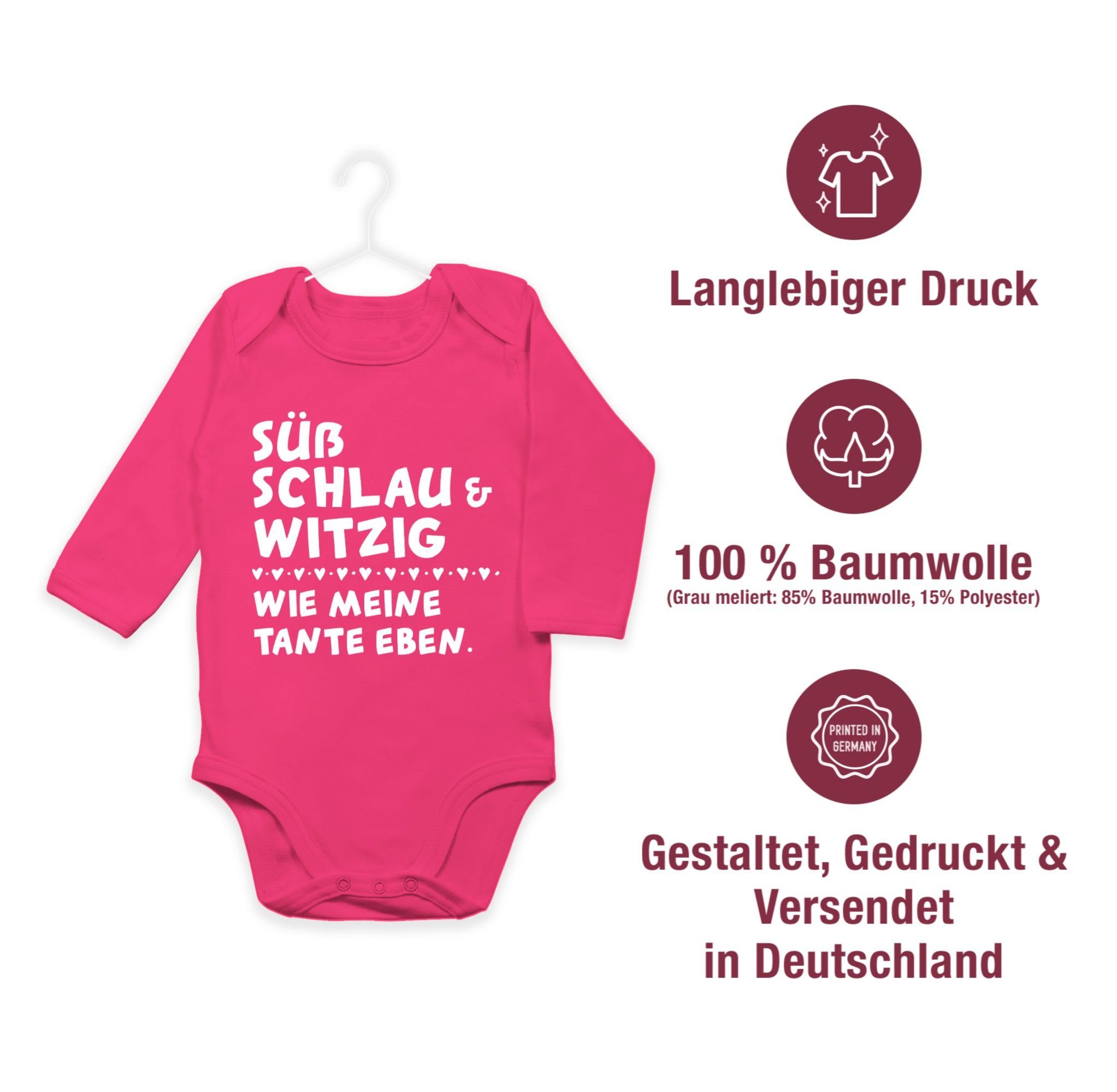 Shirtracer Shirtbody 2 und Tante Baby meine wie eben witzig schlau Fuchsia Süß Sprüche 