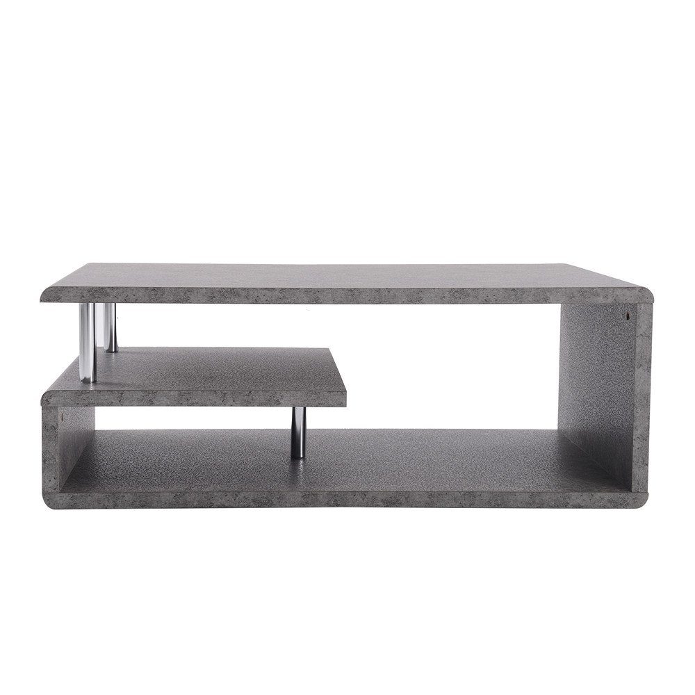 Couchtisch (1-St), Beistelltisch Wohnzimmertisch mit LED-Beleuchtung und Ablagefach, 110x55x40 cm