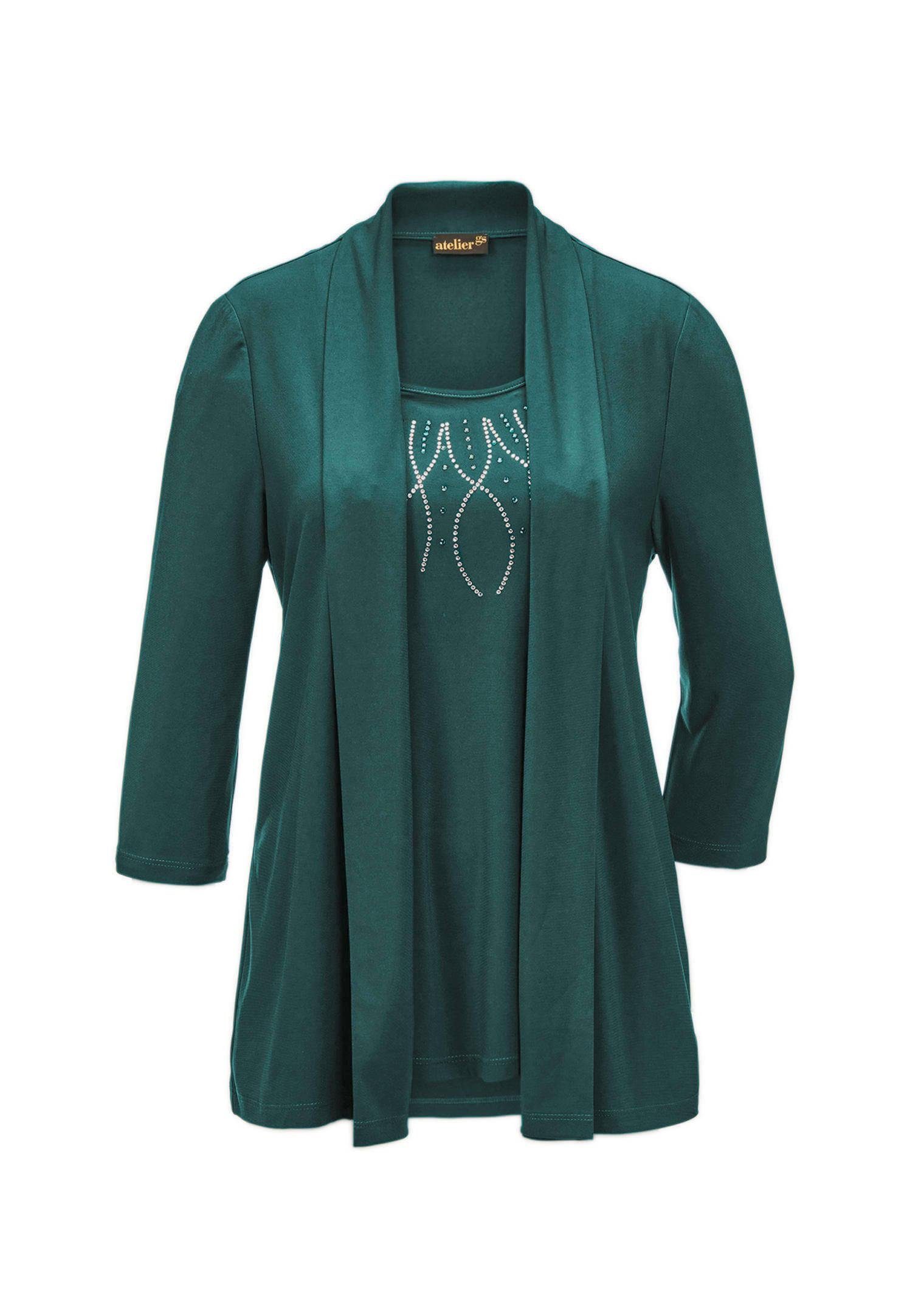 GOLDNER 3/4-Arm-Shirt Kurzgröße: Shirt in Setoptik mit Applikation günstig online kaufen