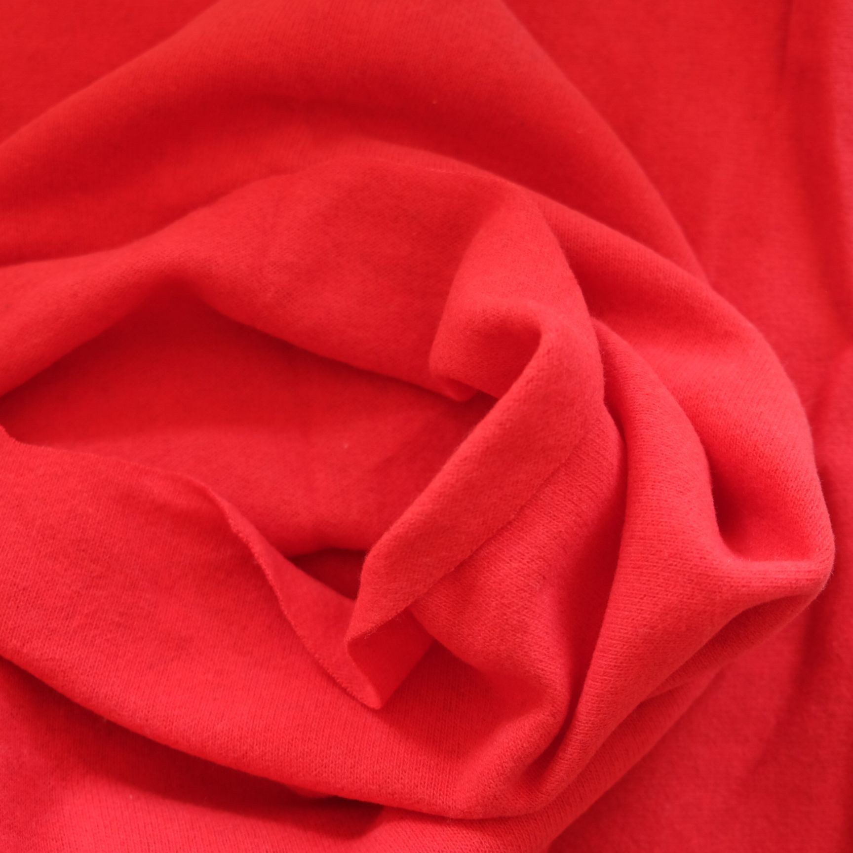 larissastoffe Stoff Strickstoff Meterware leichter Baumwollstrick elastisch tomatenrot, Meterware, 50 cm x 160 cm