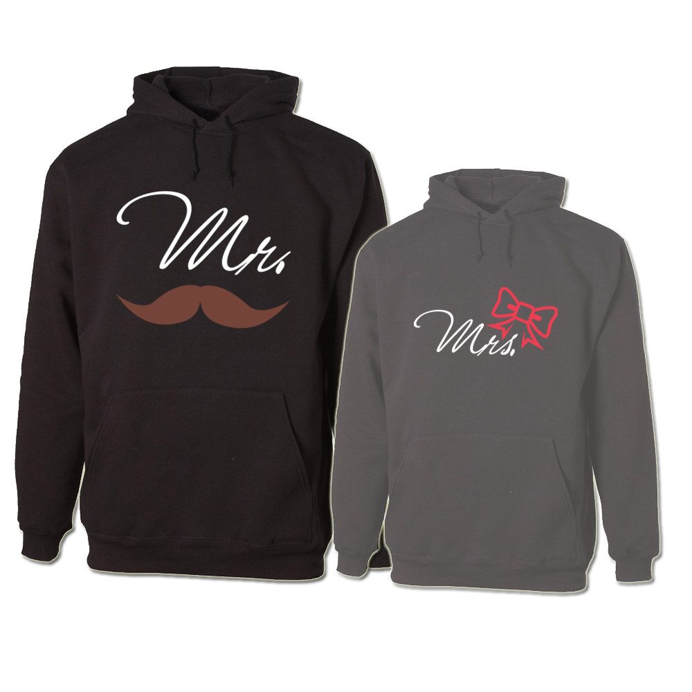 G-graphics Hoodie Mr. & Mrs. (Partner- / Paar-Set, Einzelteile zum selbst zusammenstellen) Aufdruck auf der Vorderseite