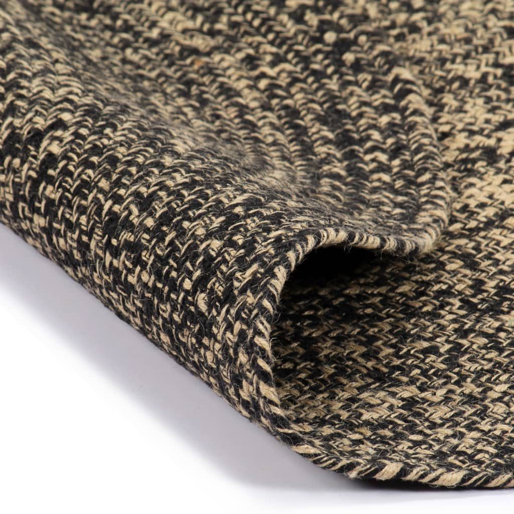 vidaXL Teppich Teppich Handgefertigt Jute Schwarz günstig online kaufen