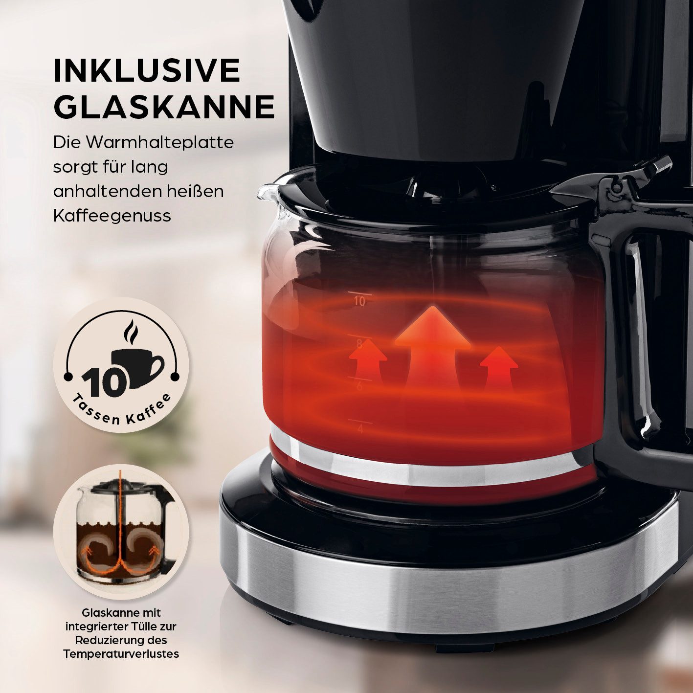 Barista Filterkaffeemaschine mit digitalem Touch-Display mit Mahlwerk + Isolierkanne