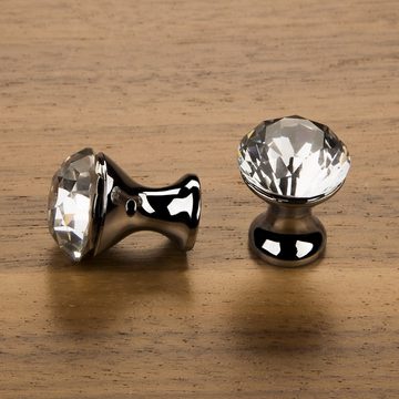 SO-TECH® Möbelknopf Crystal-Line Chrom / Kristallglas, glamour dekorativ Knopf Knauf incl. Schraube