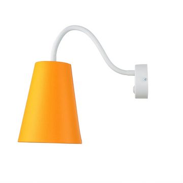 Licht-Erlebnisse Wandleuchte BANTA, ohne Leuchtmittel, Wandlampe Orange mit Schalter verstellbar für Kinder Leseleuchte Lampe