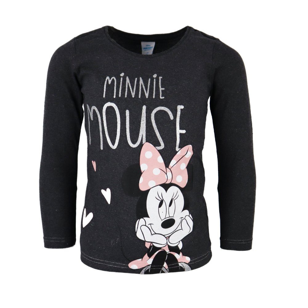 Kinder Mädchen (Gr. 50 - 92) Disney Minnie Mouse Langarmshirt Kinder Shirt Gr. 104 bis 134, Baumwolle
