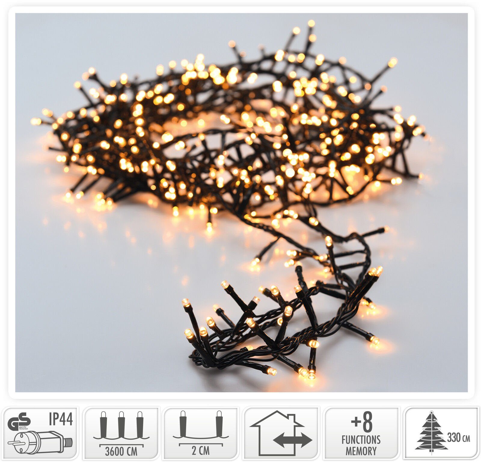 Spetebo Lichterkette Weihnachts Lichterkette warm weiß 30 m / 1500 LED, 1500-flammig, mit Controller