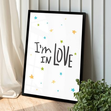 WANDStyle Bild mit Rahmen I´m in Love, süßes Poster fürs Kinderzimmer, in verschiedenen Größen