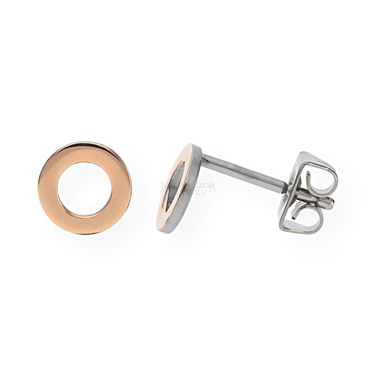 Boccia Paar Серьги-гвоздики Boccia Серьги-гвоздики 05023-03 Titan Kreis rosé vergoldet (kein Set, 2-tlg., inkl. edelm Schmucketui)