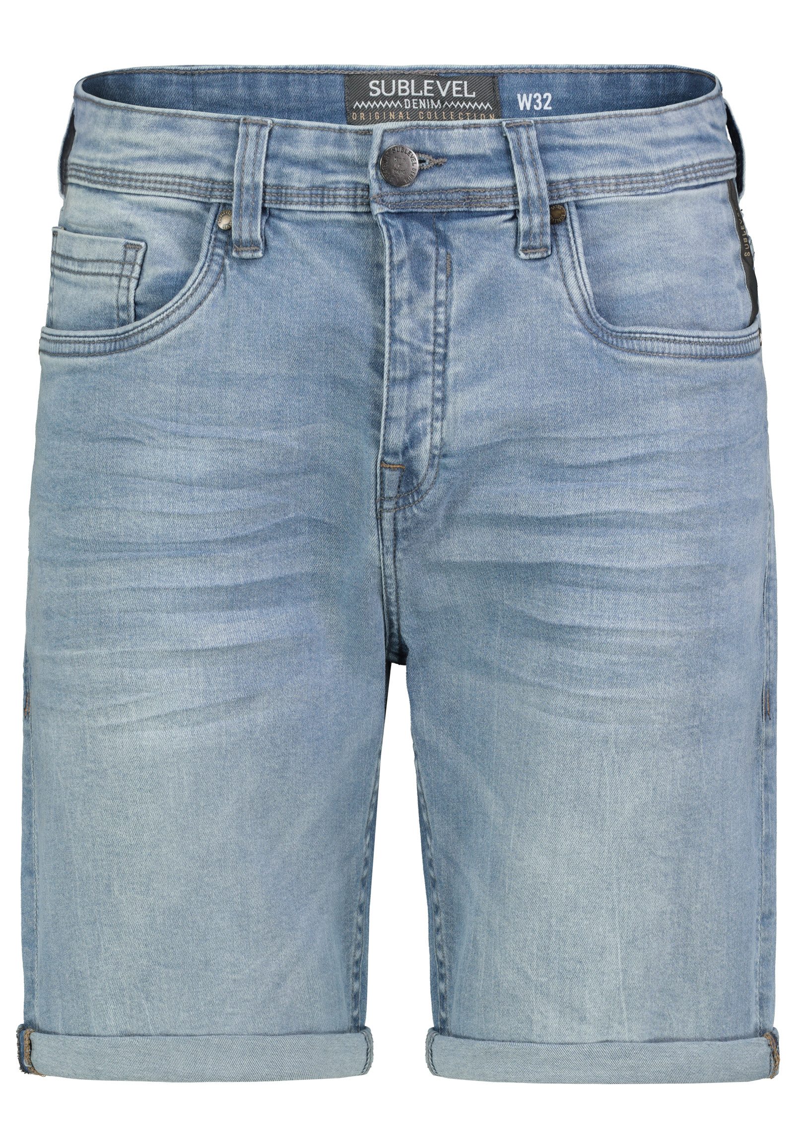 SUBLEVEL Jeansshorts mit Gürtelschlaufen und Umschlag, günstig online kaufen