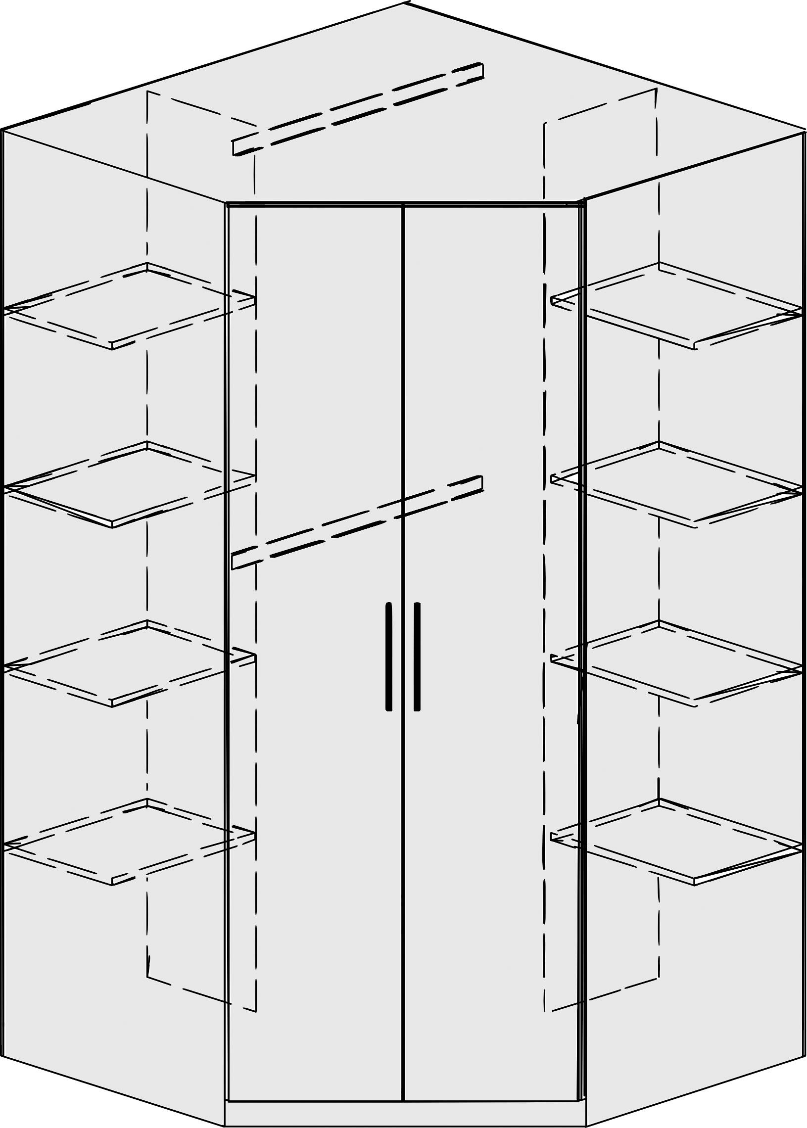 Eckkleiderschrank astkernbuchefarben Lindau priess