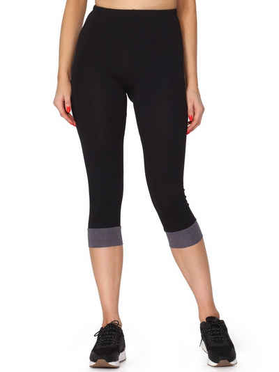 Merry Style Leggings Damen Leggings aus Baumwolle mit angenähtem Bündchen MS10-379 (1-tlg) elastischer Bund