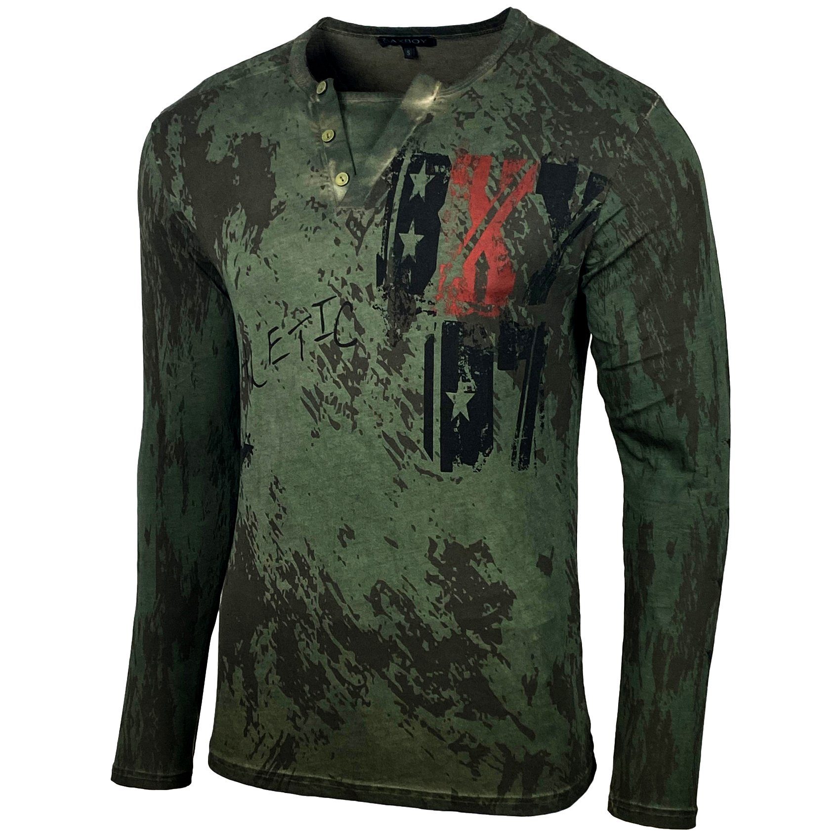 Baxboy Longshirt Langarmshirt mit trendigem All-Over günstig online kaufen