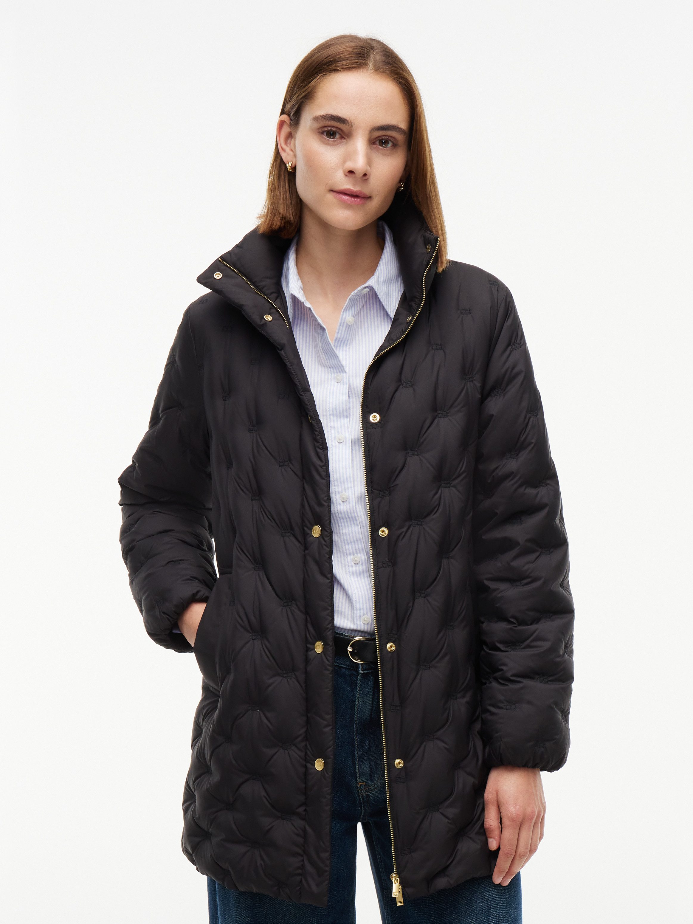 Tommy Hilfiger Steppmantel FLAG QUILT DOWN COAT Kunstfaser