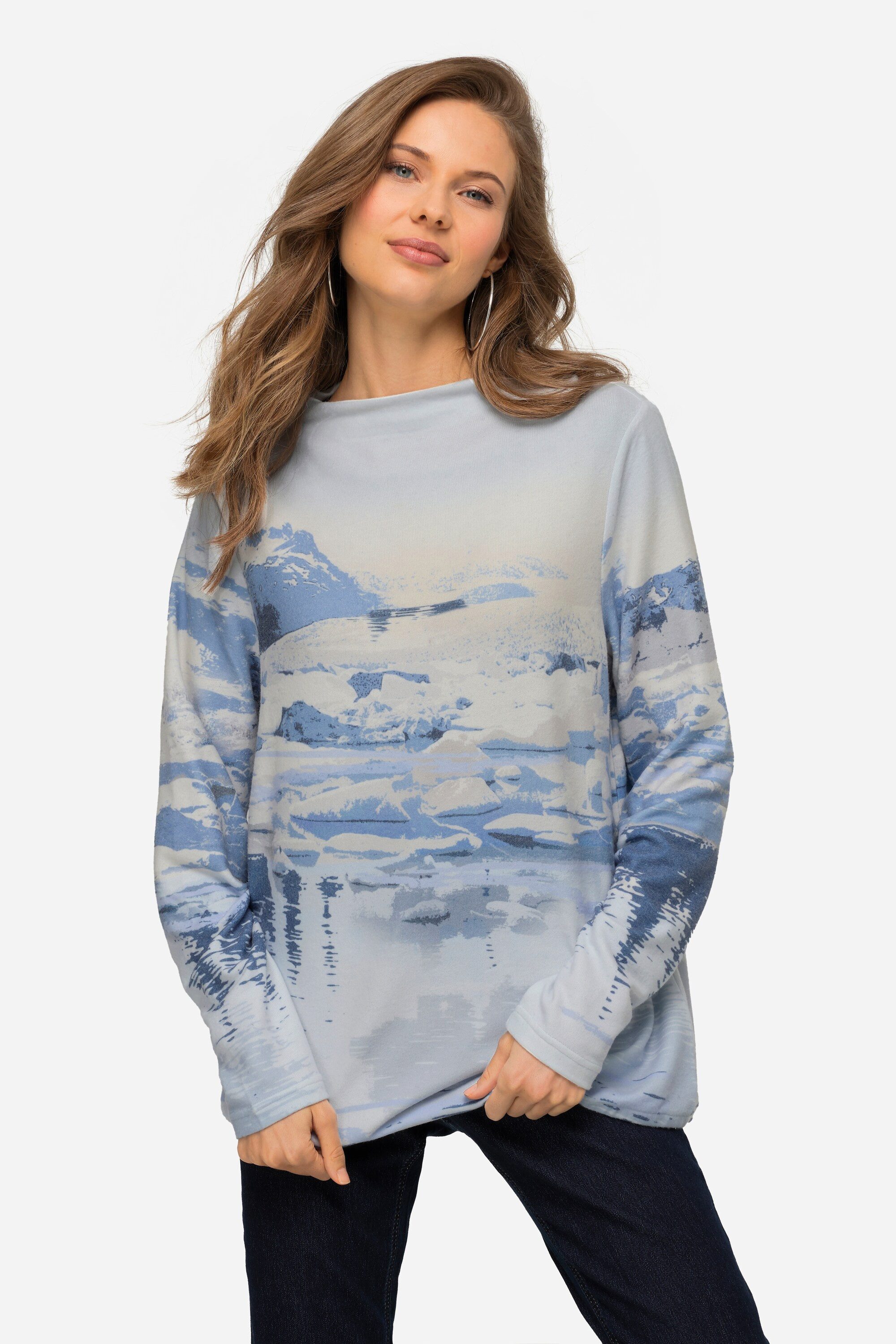 Laurasøn Sweatshirt Sweatshirt maritimer Print Stehkragen günstig online kaufen