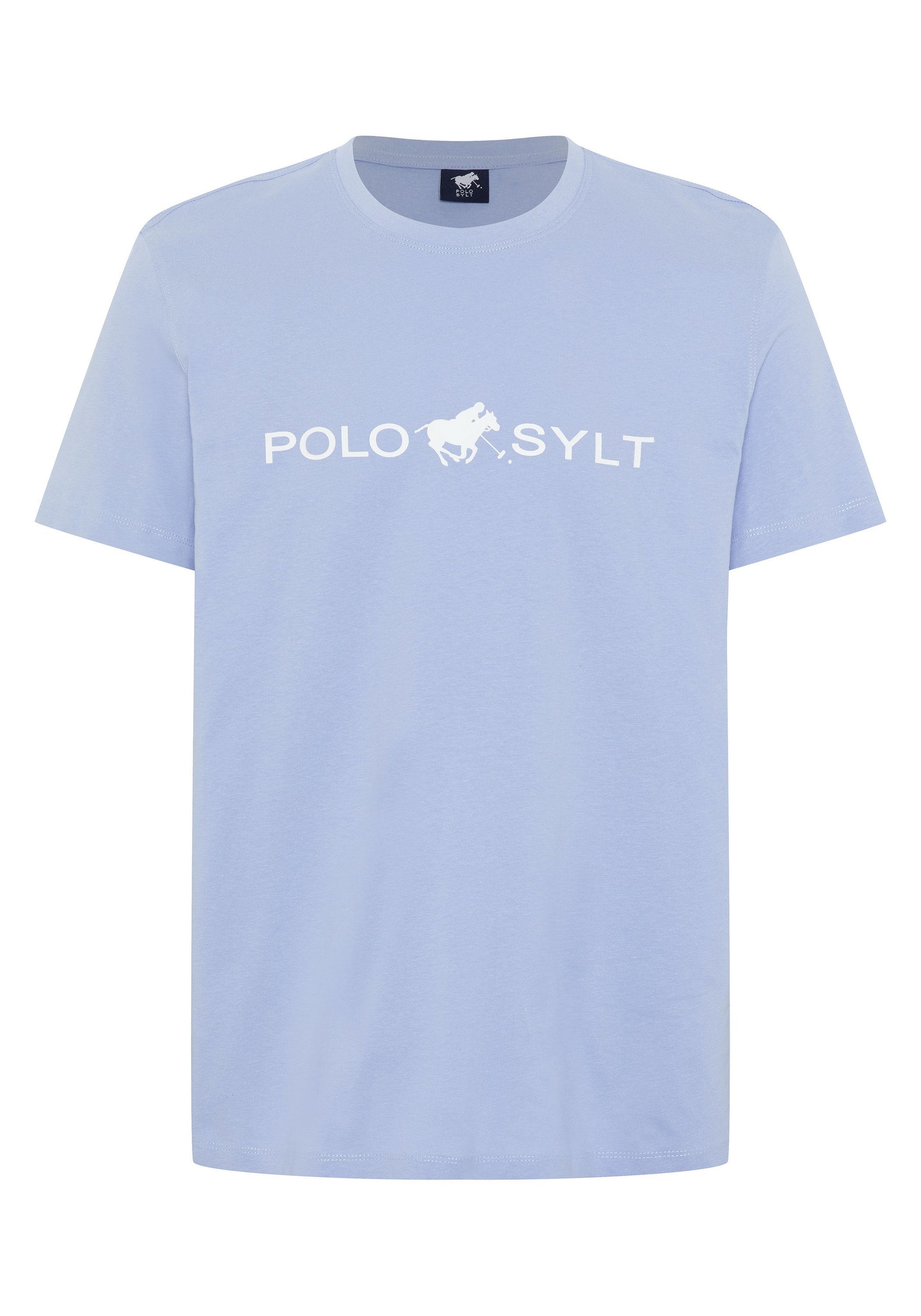 auffälligem Blue 16-3922 Print-Shirt Polo Logo-Print Sylt mit Brunnera