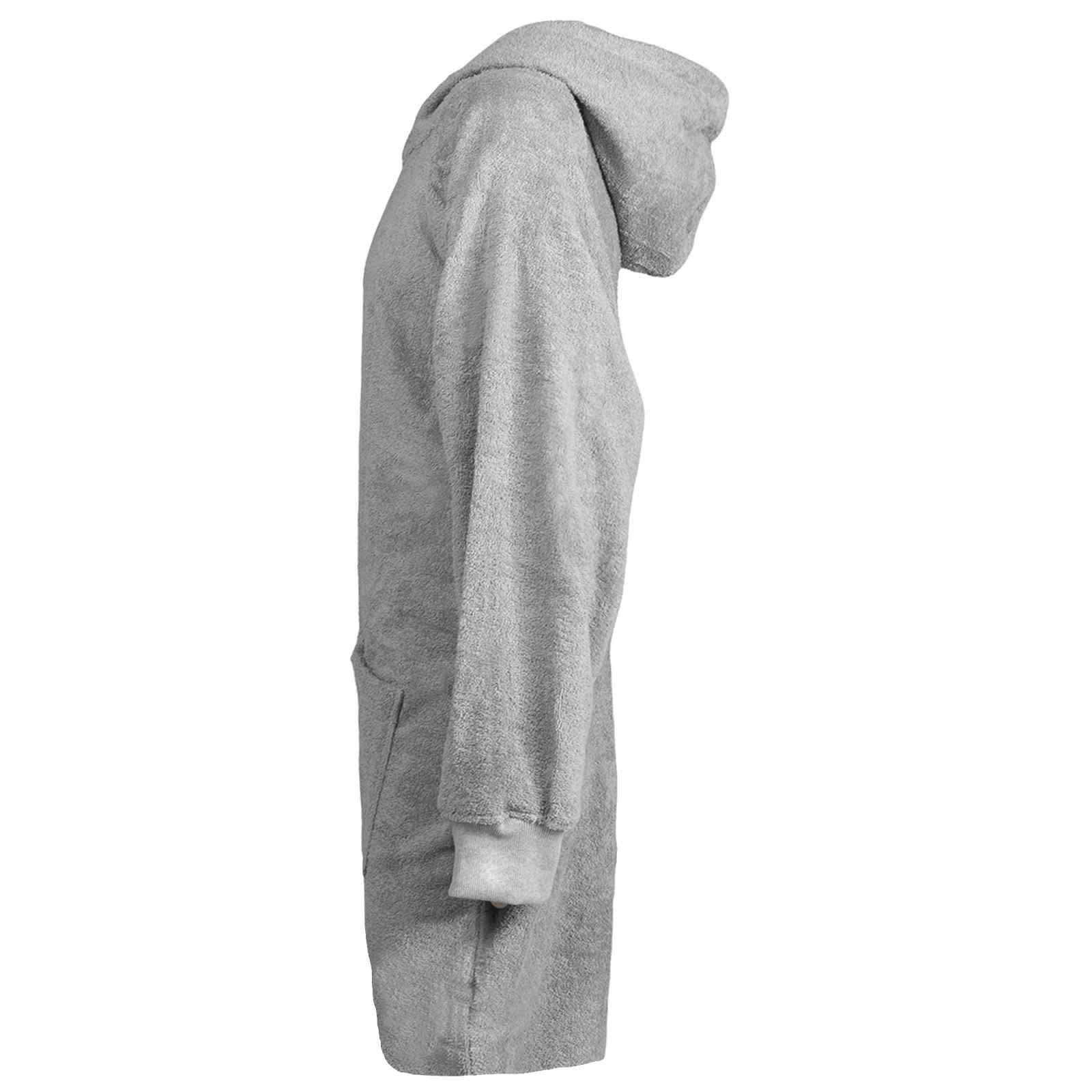 vidaXL Bademantel Decken-Hoodie KINN Grau L Baumwolle, Baumwolle