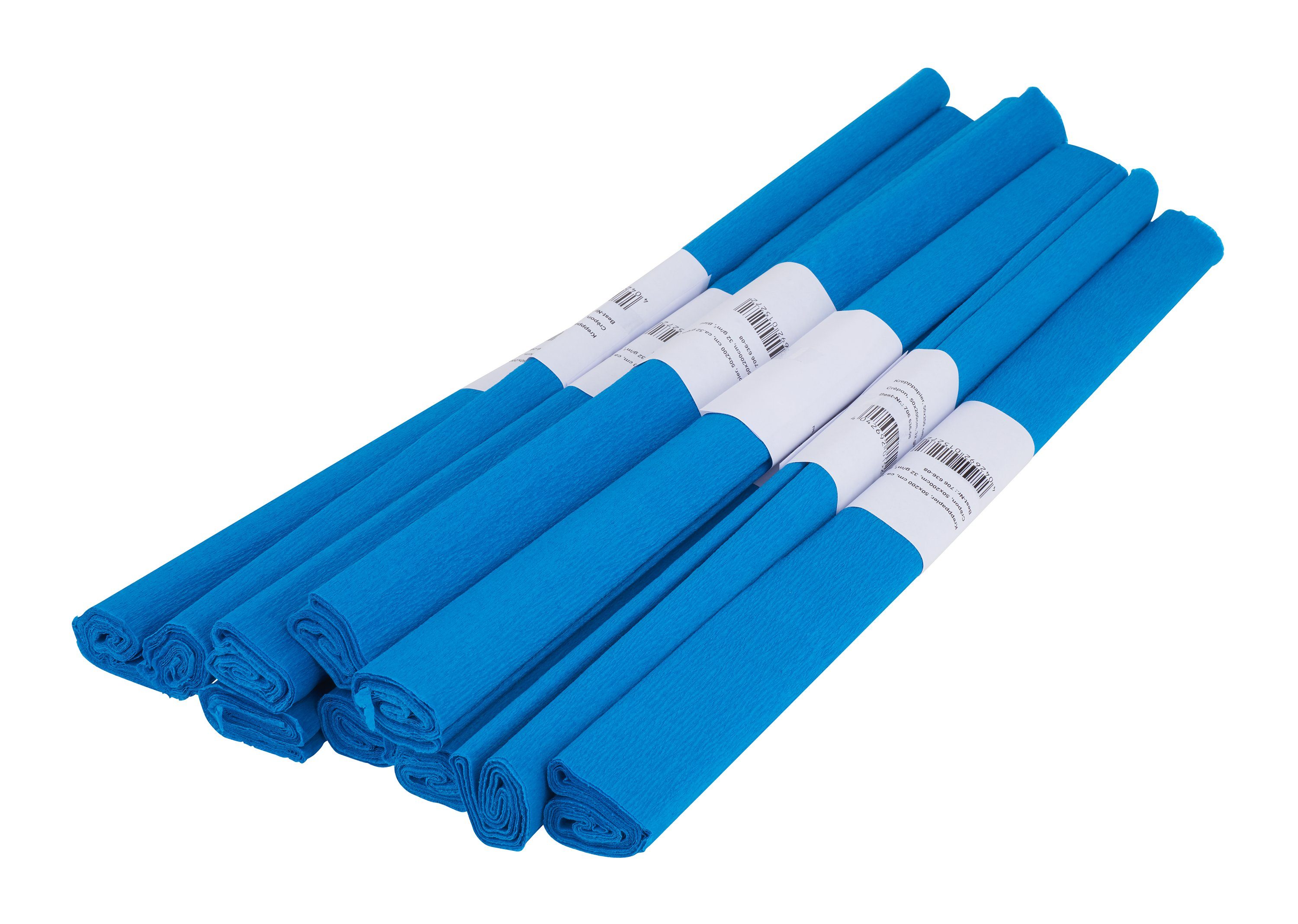 VBS Feinpapier Krepppapier Farbenfroh 50 x 200 cm, 10 Rollen Blau