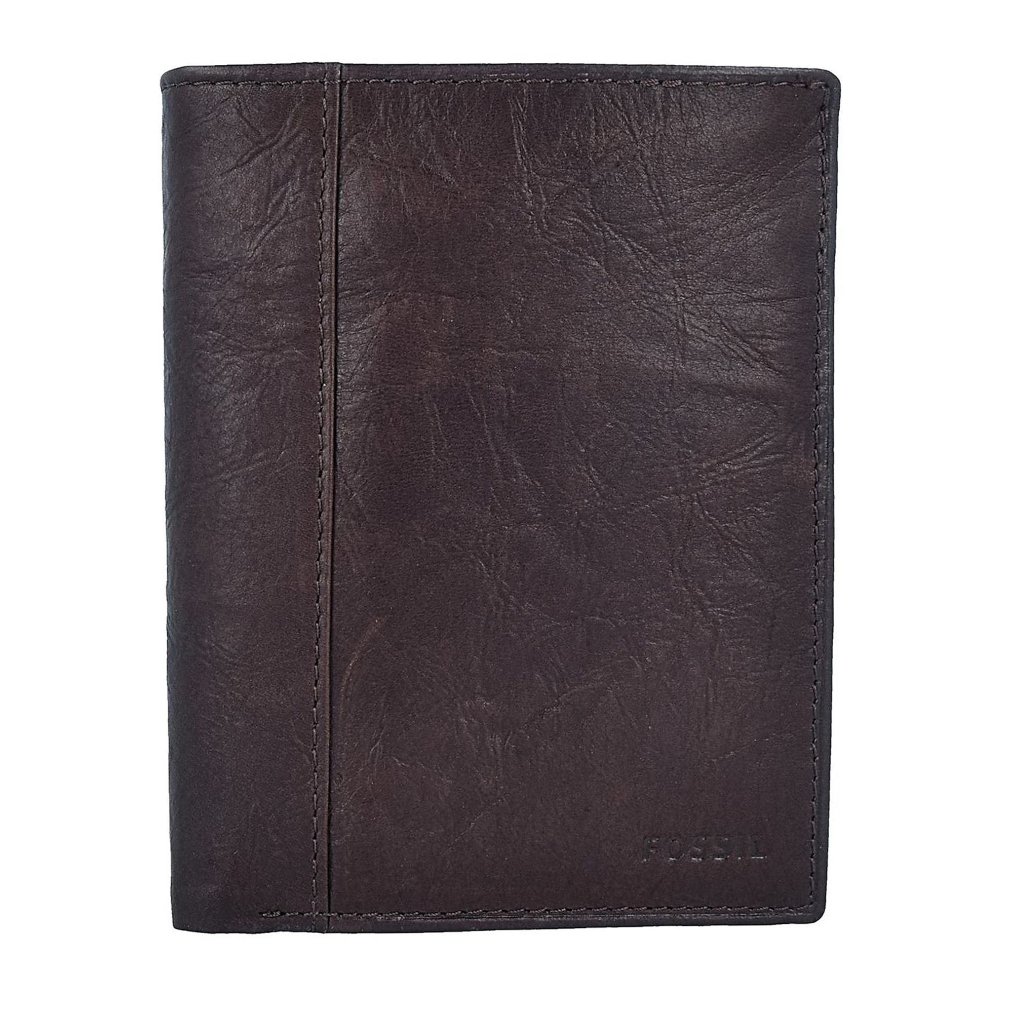Fossil Geldbörse Herren Neel – Bifold Leder, Schwarz, 10,16x6,99x1,27 Cm, Mit Zusätzlichen Kartenfächern