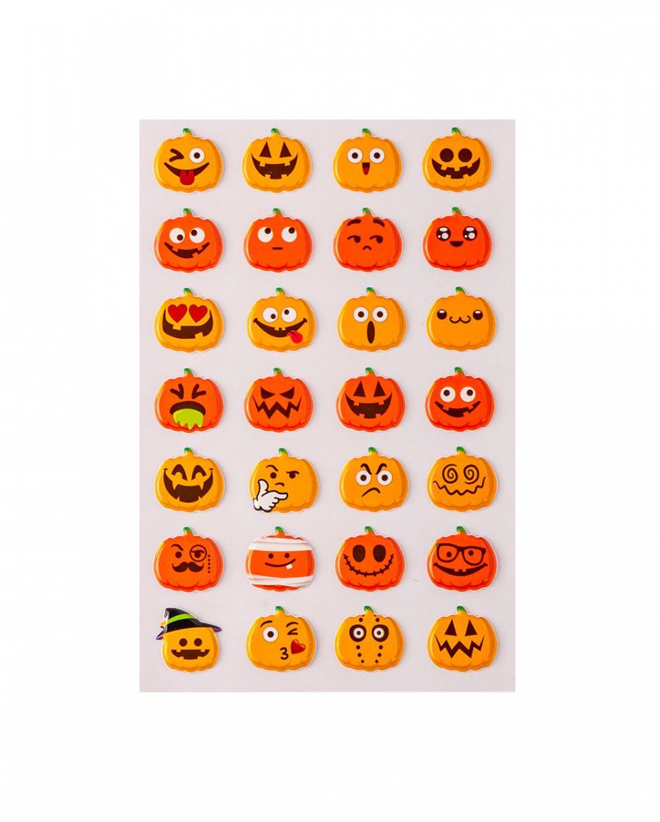 Horror-Shop Dekofigur Sticker 3D Tric den Kürbis Motiv mit Halloween für