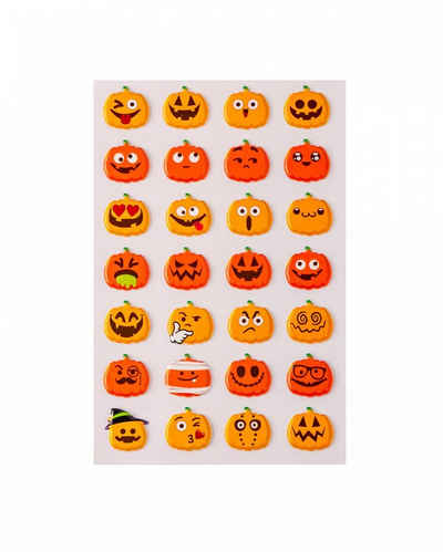 Horror-Shop Dekoobjekt Halloween 3D Sticker mit Kürbis Motiv für den Tric