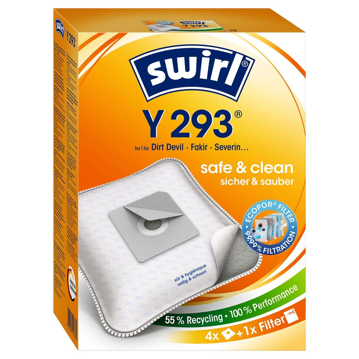 Swirl Staubsaugerbeutel Swirl Y 293 MP Plus AirSpace Staubsaugerbeutel Staubbeutel Microvlies