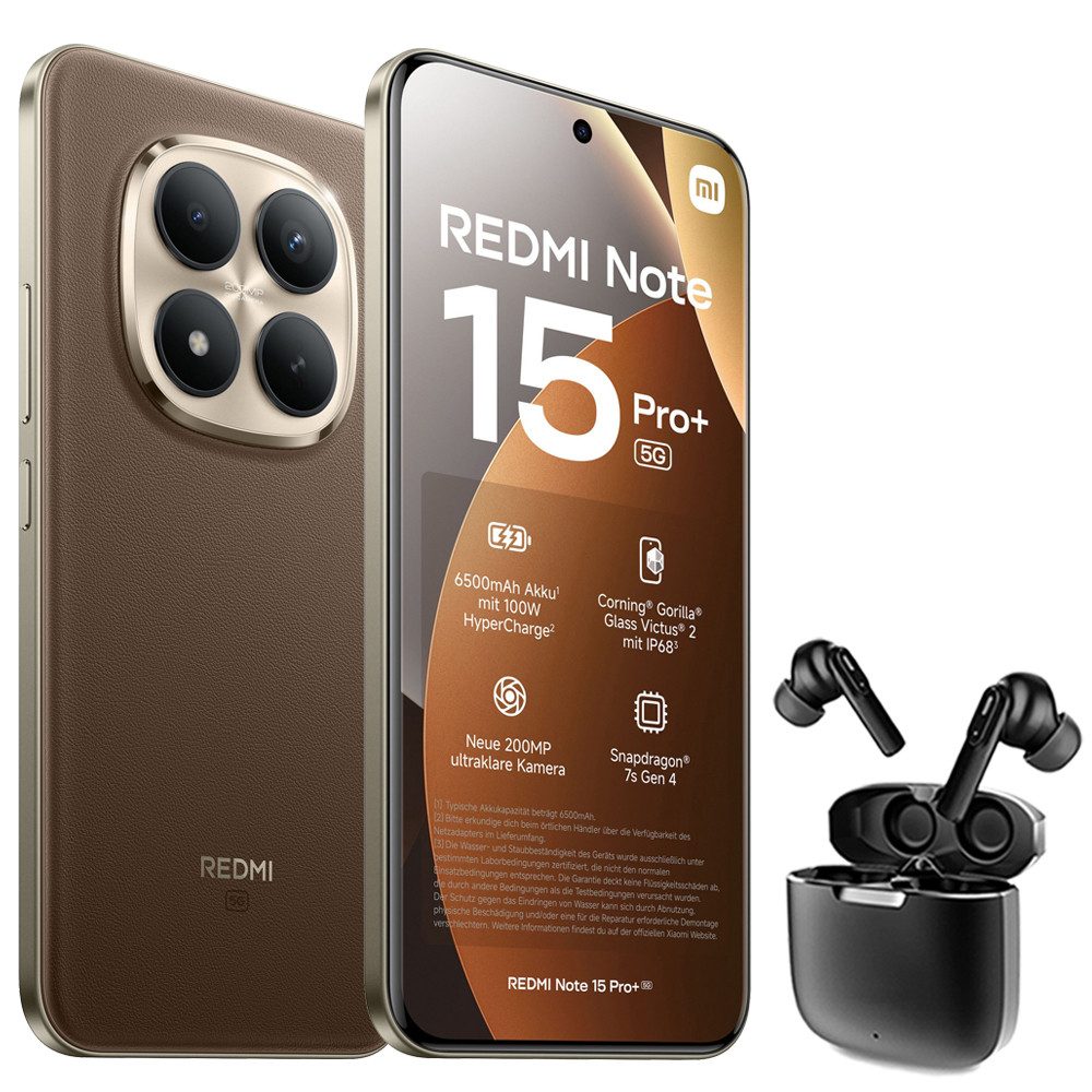 Xiaomi Redmi Note 15 Pro+ 5G 12+512GB Smartphone & Bluetooth Kopfhörer Handy (200 MP Kamera)