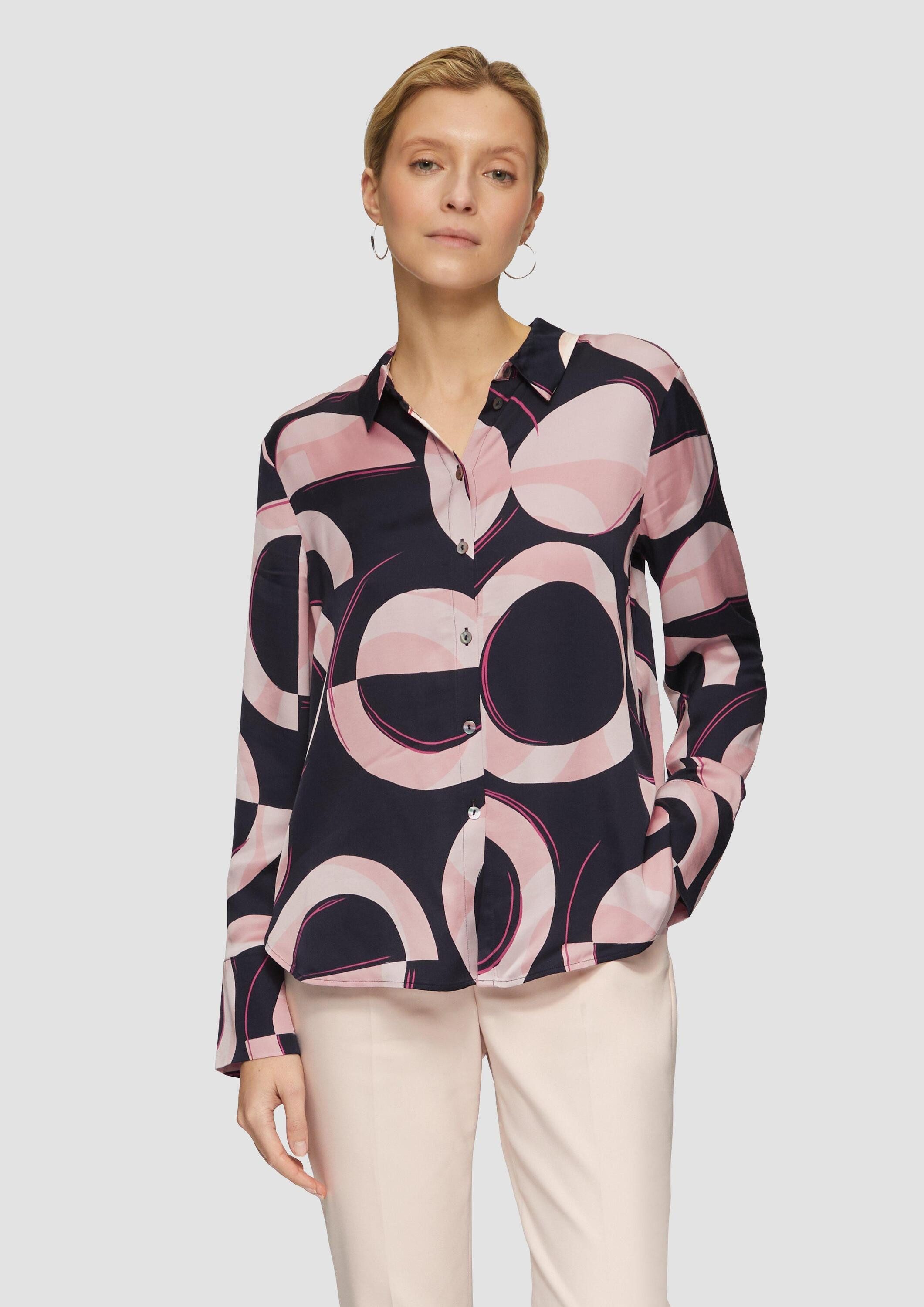 s.Oliver Langarmbluse Bluse Satinierte Longbluse mit günstig online kaufen