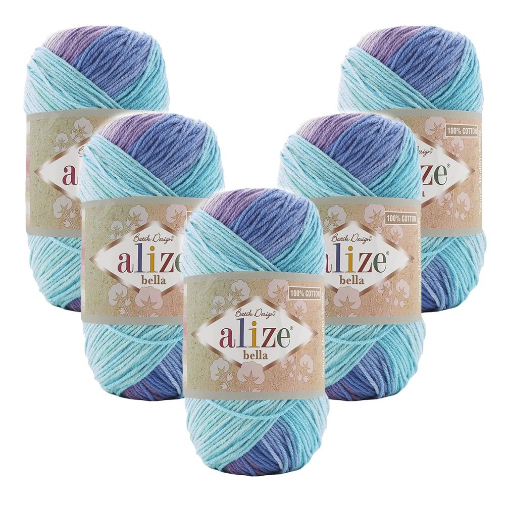 Häkelwolle 5 x ALIZE Bella Batik