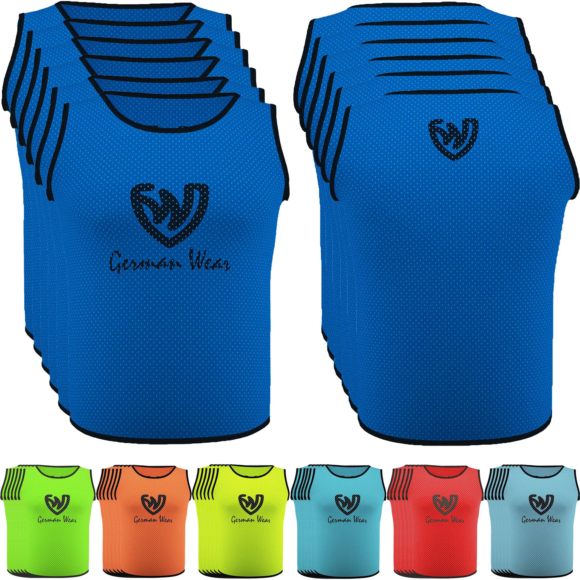 German Wear Trainingsleibchen Bib-GW001x6 (Packung) 6x German Wear Fußball Leibchen Trainingsleibchen