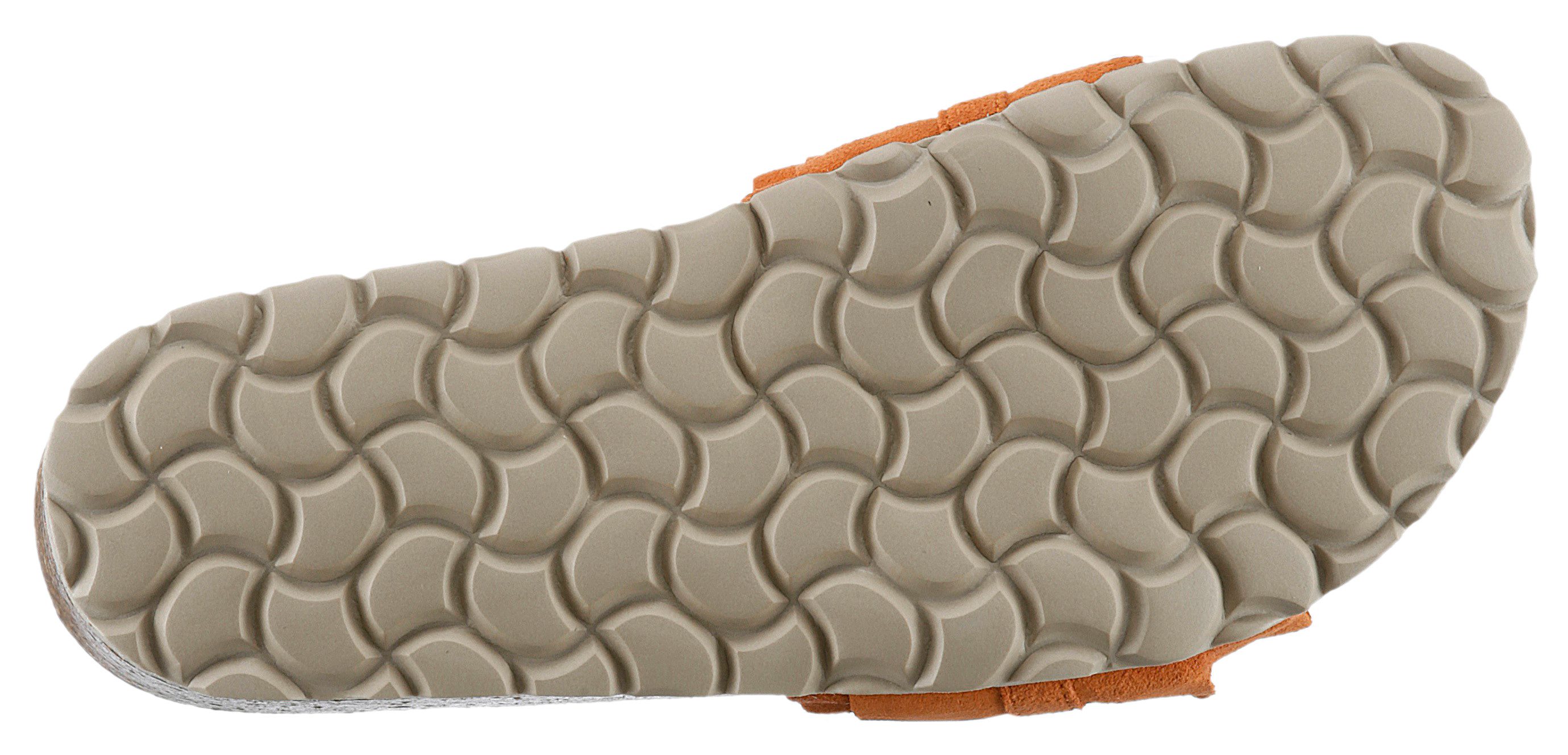 VERBENAS Rocio Roda Pantolette Sommerschuh, Flat mit geschwungenen Laschenstoff