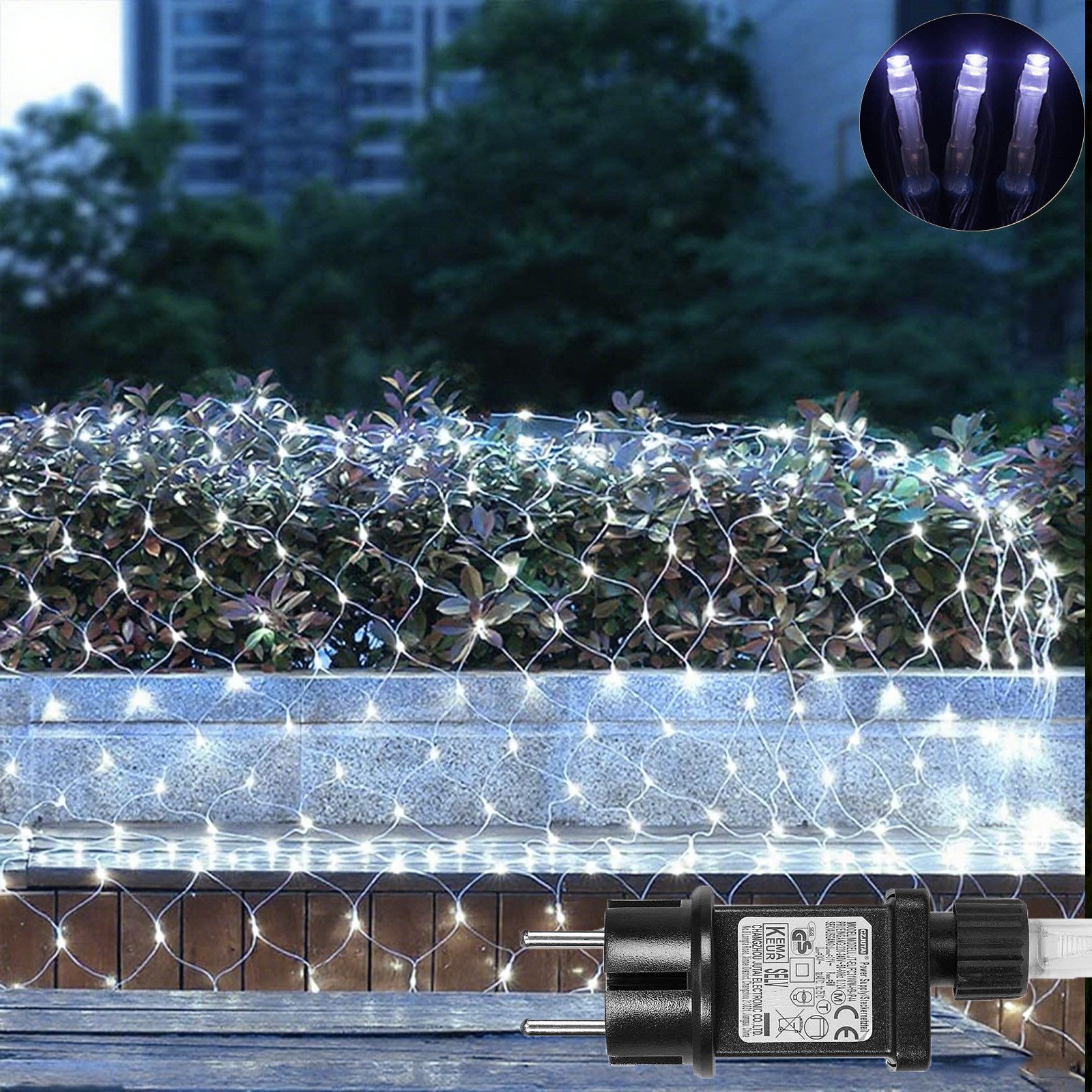 MUPOO LED-Lichternetz 96/144/200/660 LED Lichterketten Weihnachten Lichternetz