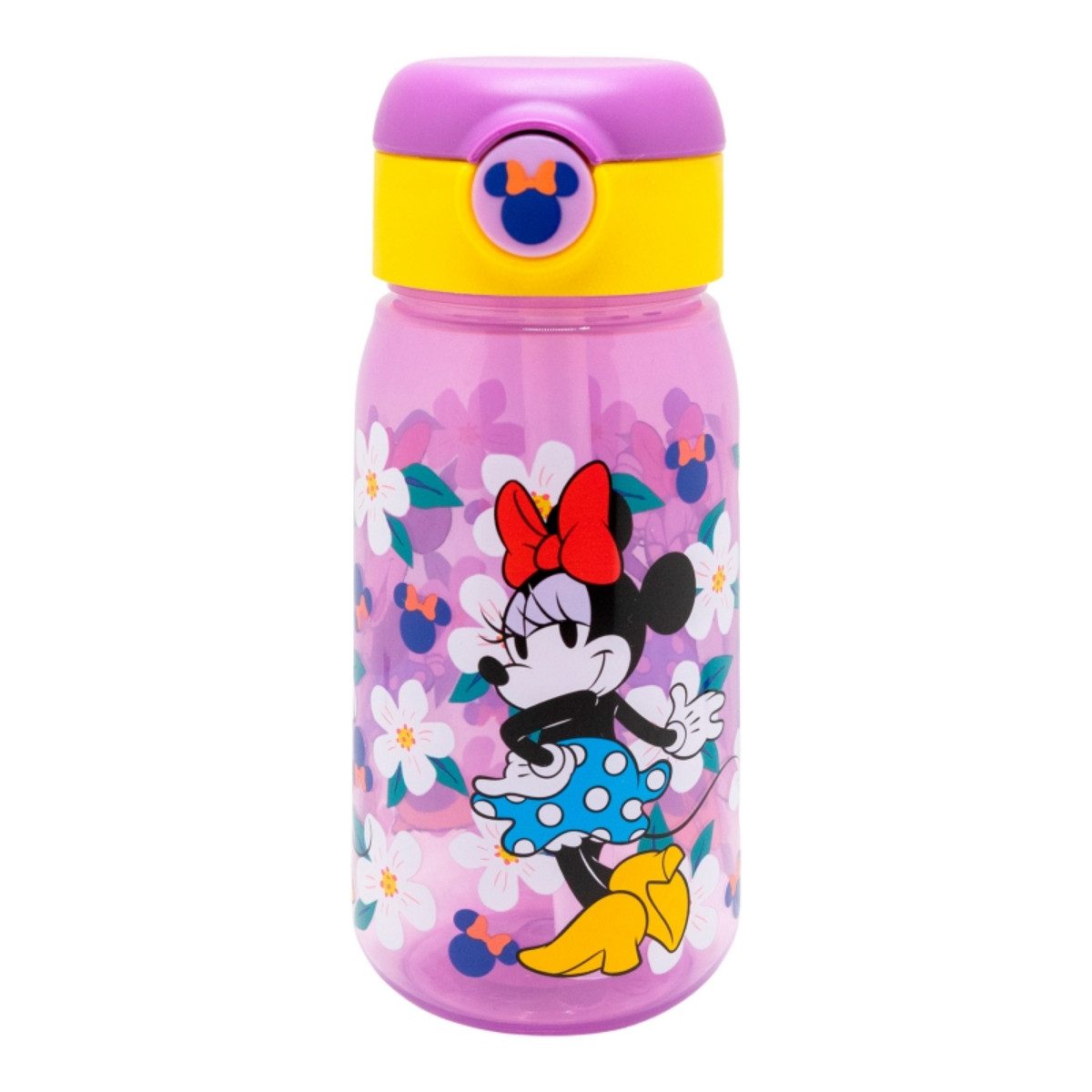 Storline Trinkflasche Minnie Mouse 510ml Kinderflasche mit Trinkhalm & Deckel