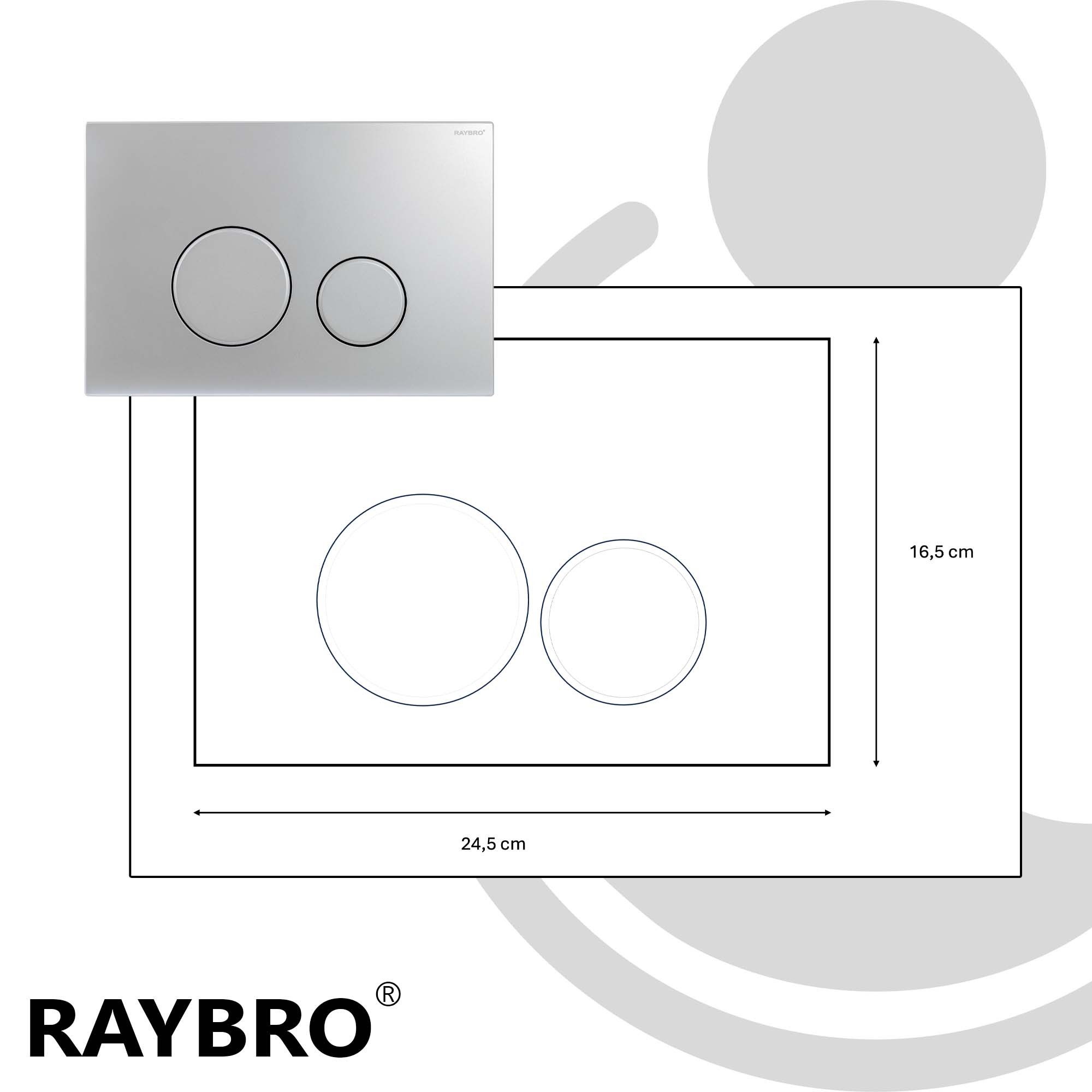 Raybro Innovations Betätigungsplatte CORTADO 25 Mattchrom für Geberit Spülkästen