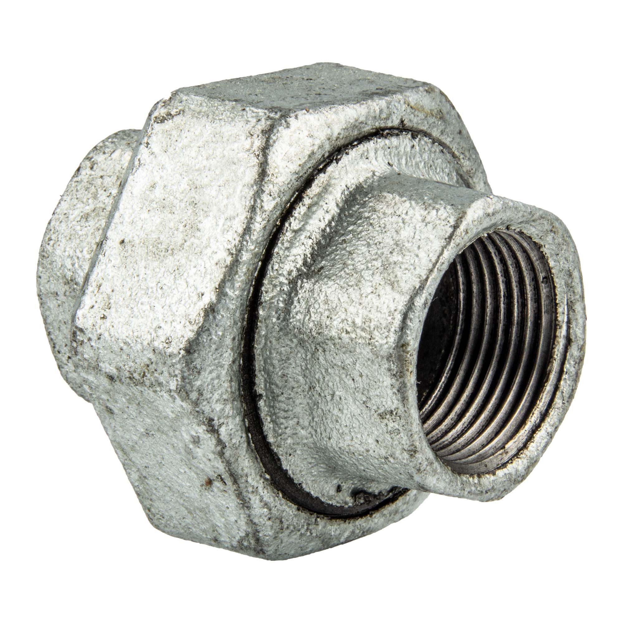 GEBO Gewindefitting Temperguss-Gewindefitting verzinkt Verschraubung flachdichtend, 1/2 Zoll