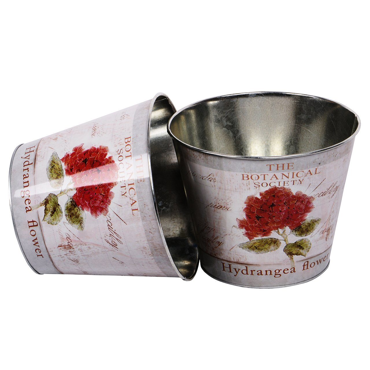 UNUS GARDEN Blumentopf Topf Zink rund Hortensie 2er Set