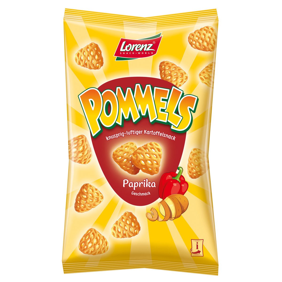 LORENZ Knabberei, Lorenz Pommels Paprika Kartoffelsnack mit feinem Geschmack 75g