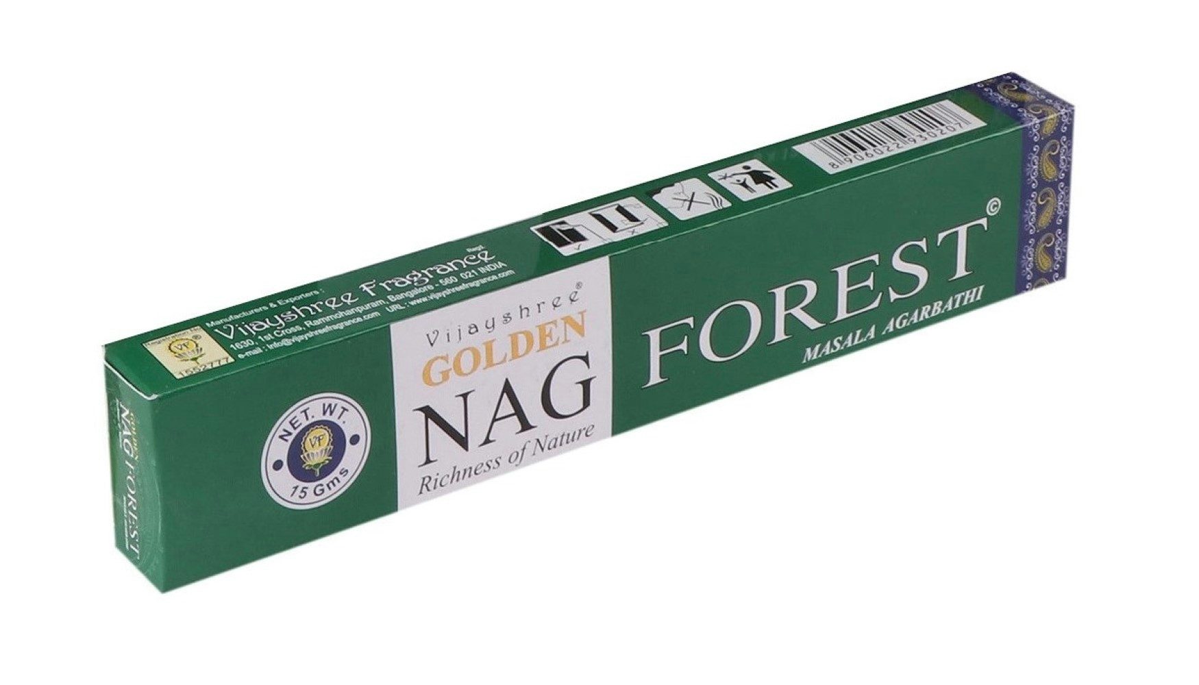 Vijayshree Räucherstäbchen Räucherstäbchen Vijayshree Incense "Golden Nag Forest" 15gr.