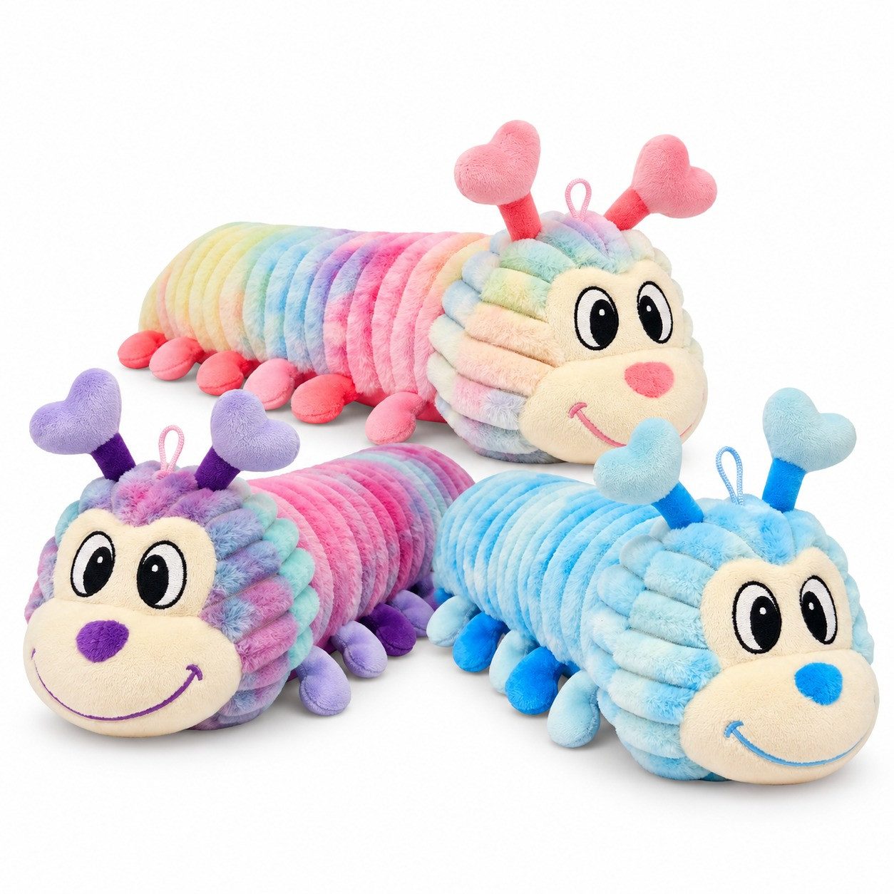 Jafri Toys Kuscheltier Plüschraupe Stoffraupe 70cm Plüschtier Stofftier Überraschungsdesign (Set, 1-St., Geschenk-Set), Kuschelraupe Kuscheln, Umarmen, Dekorieren und als Geschenkidee