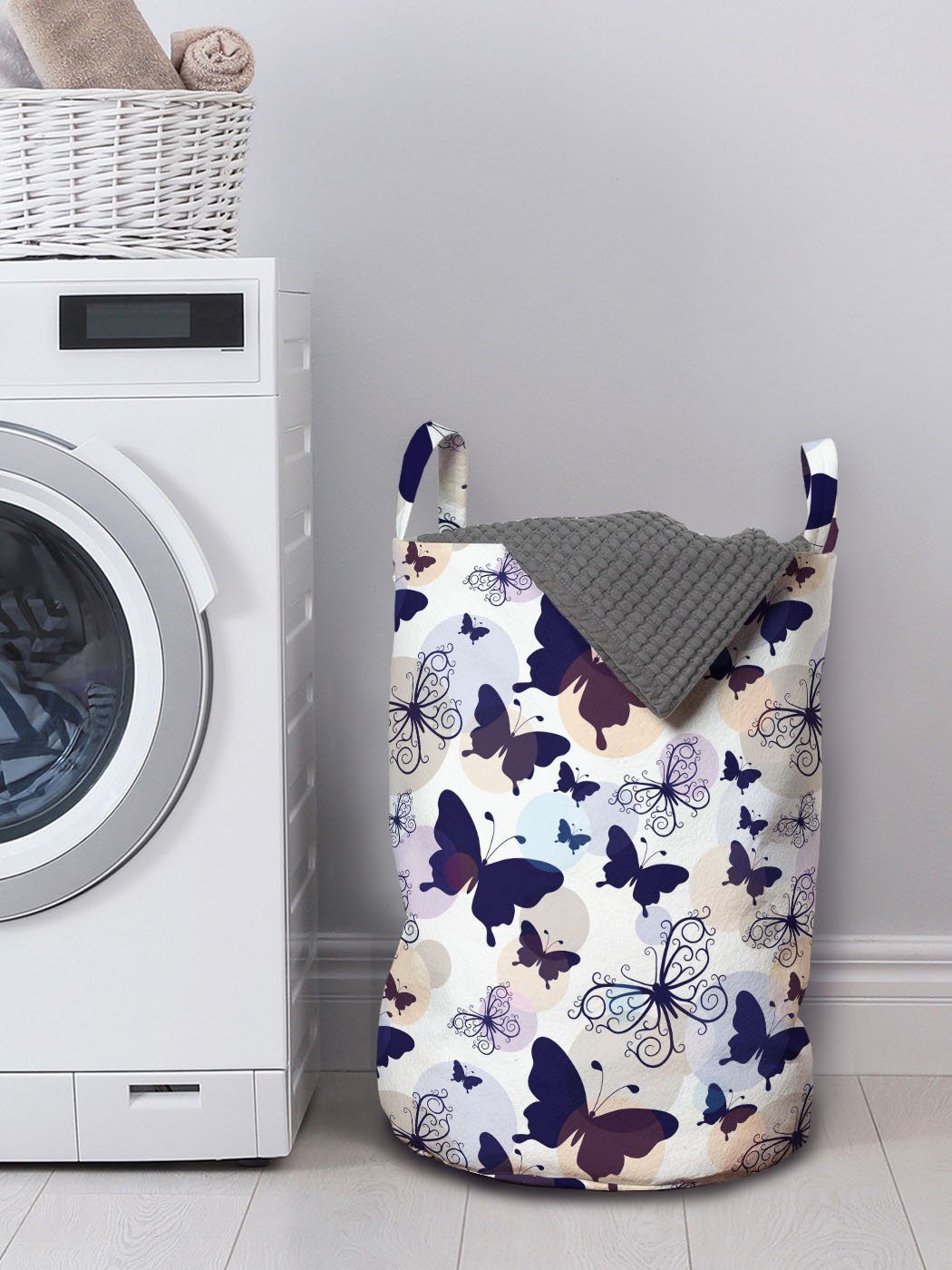 Abakuhaus Schmetterling Wäschesäckchen Waschsalons, Pastell für Wäschekorb Kordelzugverschluss Griffen mit